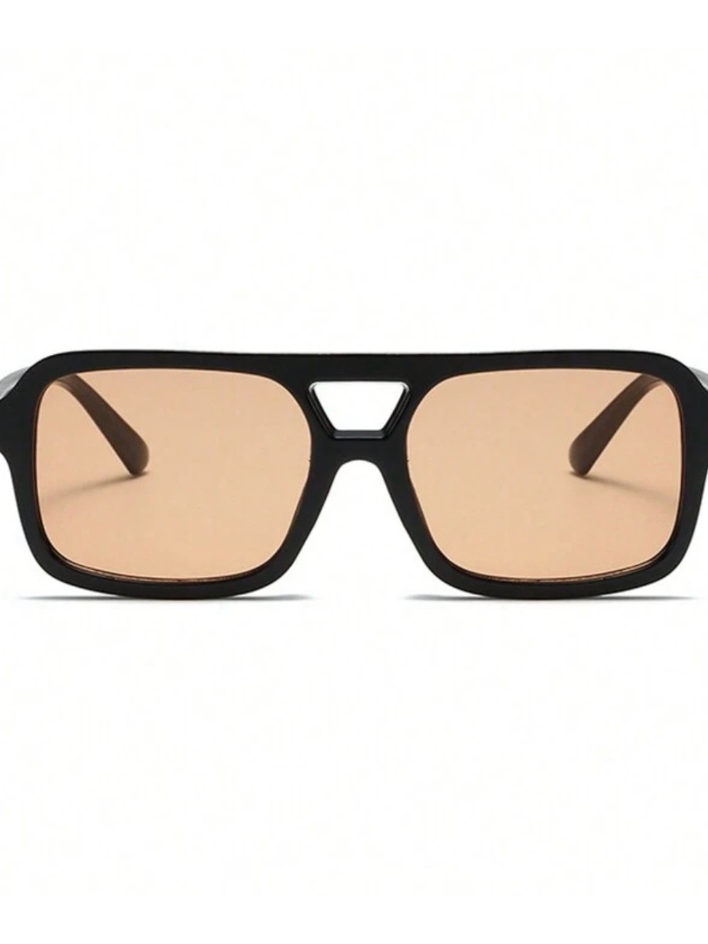 Modern Black Frame Sunglasses with Light Brown Lenses